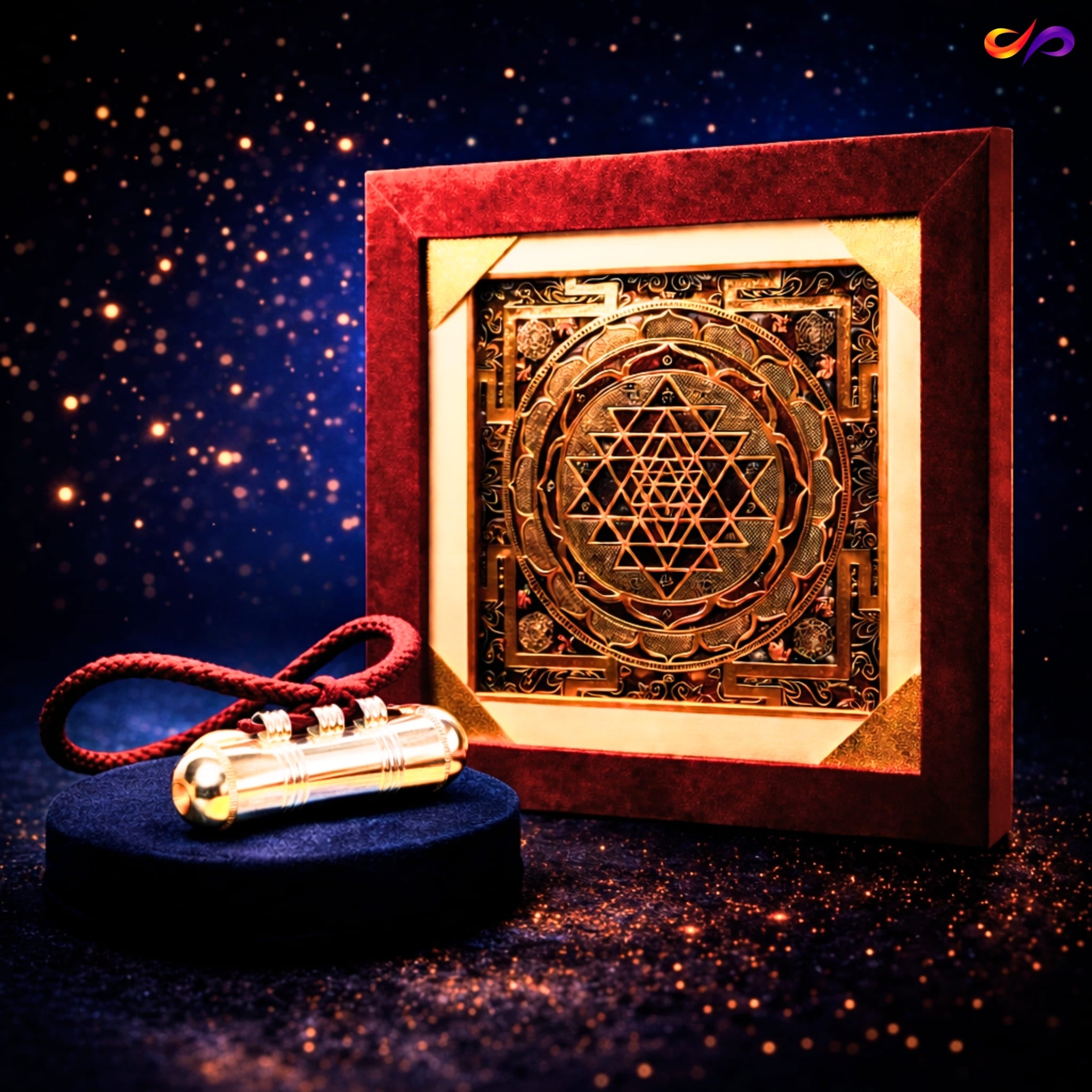 Mahalakshmi Dhanakumbh Shri Yantra + Aakarshan Vashikaran Manibadh