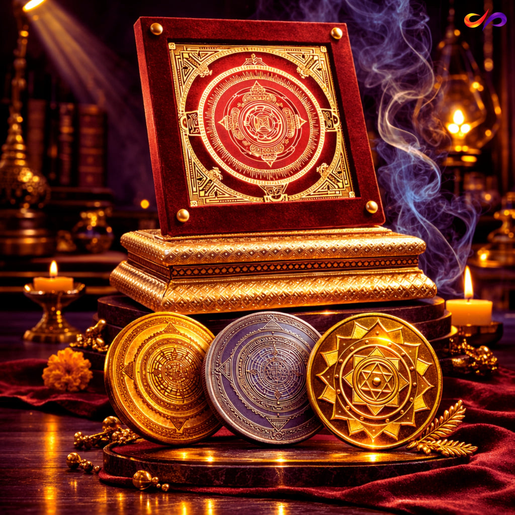 Lalitha Kanak Chakra + Akshay Kuber Vjra + Abhay Kuber Vjra + Rajlakshami Swarn Yantra