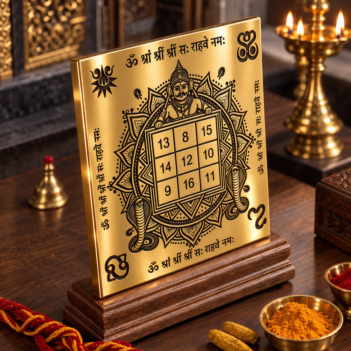 Rahu Yantra by Yogi Adhiraaj — angled view