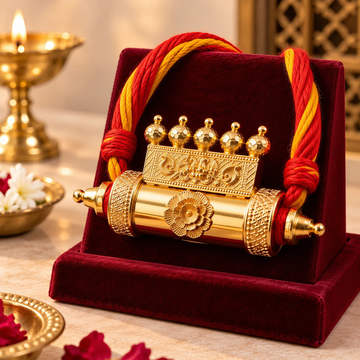 Panch Raj-Ratna Maha Mani, gold signature talisman by Yogi Adhiraaj — front view