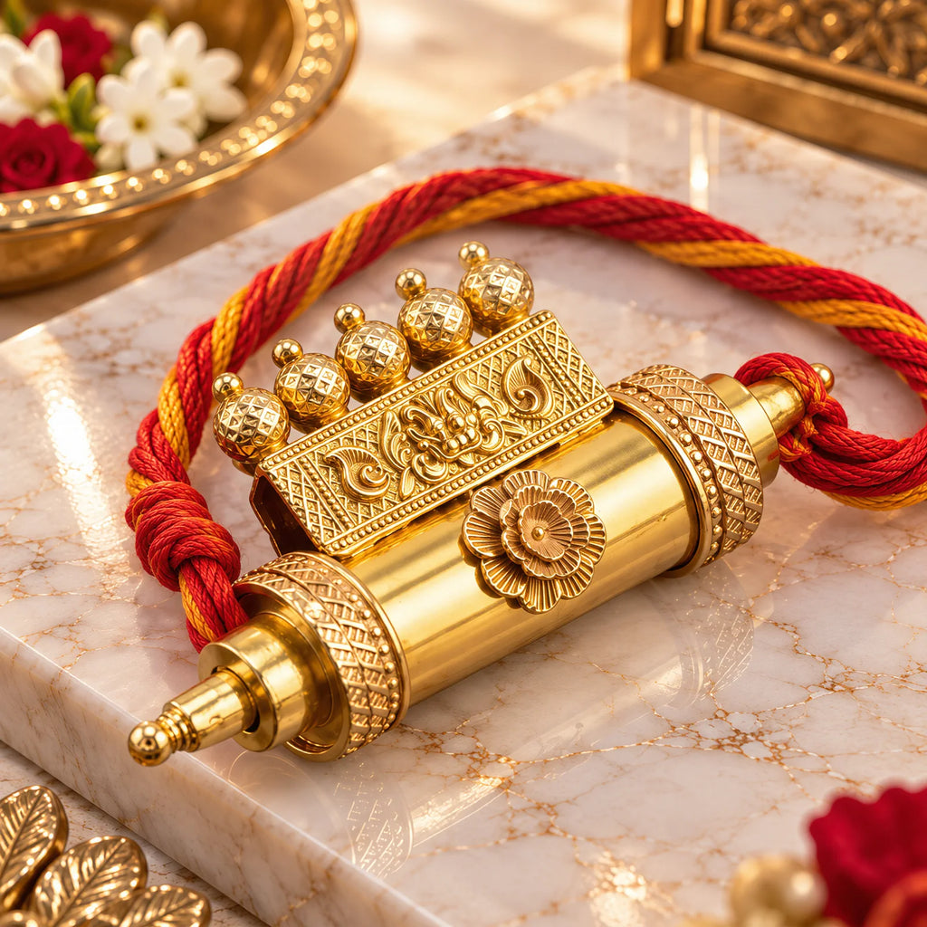 Panch Raj-Ratna Maha Mani, gold signature talisman by Yogi Adhiraaj — close-up detail
