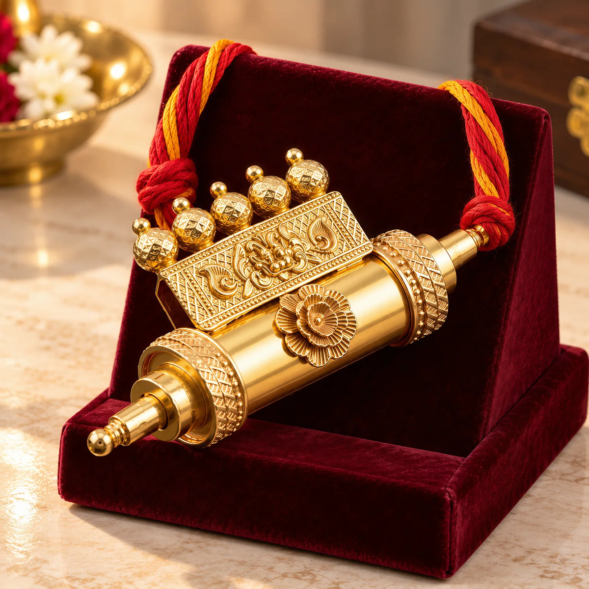 Panch Raj-Ratna Maha Mani, gold signature talisman by Yogi Adhiraaj — on cord