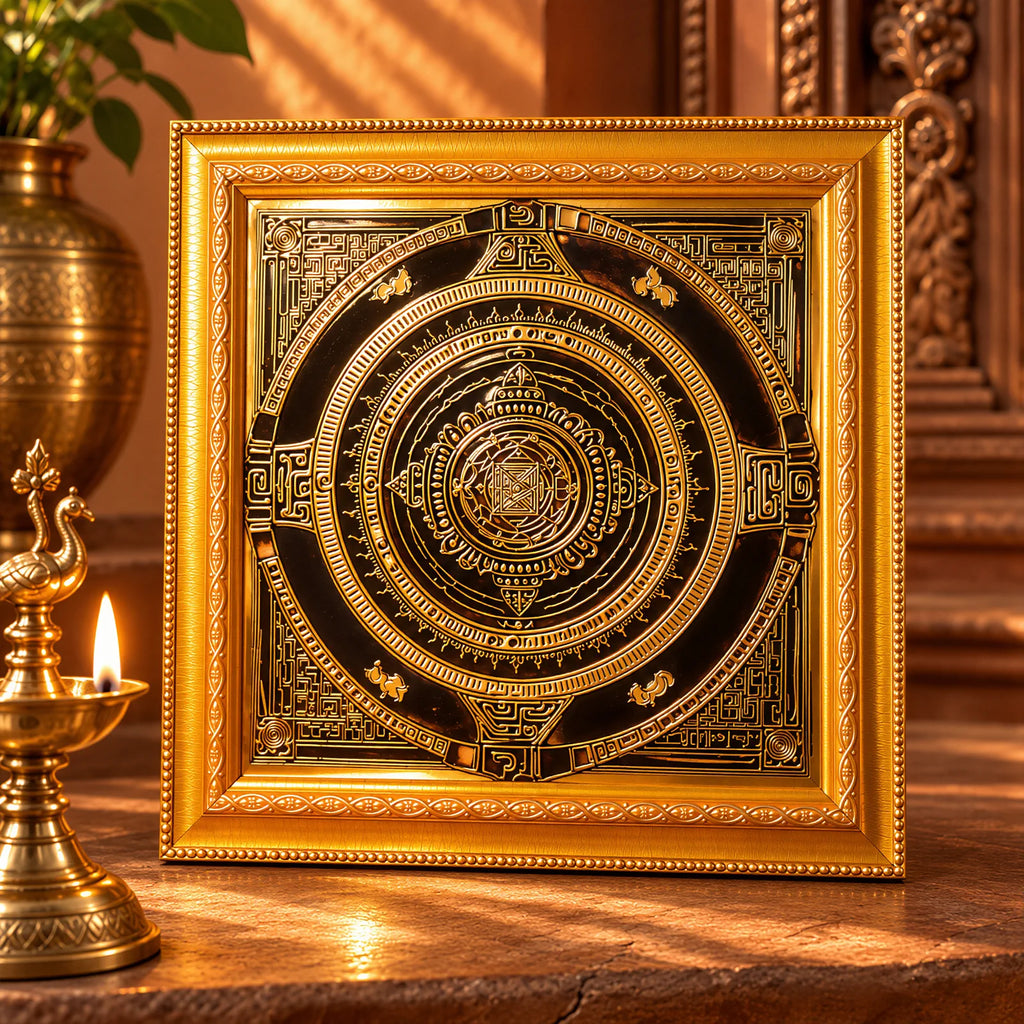 Mahalakshmi Gruh Mahayantra, consecrated home and family yantra by Yogi Adhiraaj — angled view