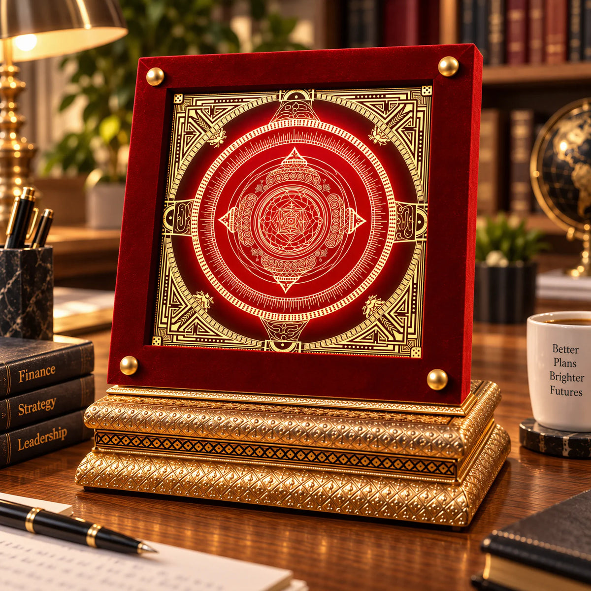Lalitha Kanak Chakra yantra disc by Yogi Adhiraaj — presentation box