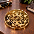 Rajlakshmi Suvarna Yantra, golden wealth yantra by Yogi Adhiraaj — front view